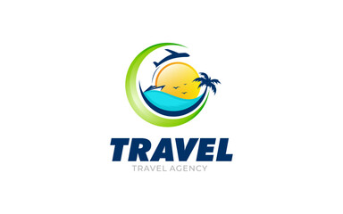 Fototapeta na wymiar Illustration vector graphic of the tour and travel agency logo design template