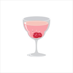 Summer drink set. Vector cartoon illustration of sweet .cold juice.