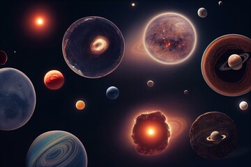 Obraz na płótnie Canvas stars and planets coffee made with ai. Generative AI