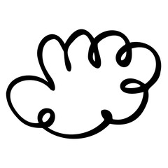 Vector hand drawn doodle element. Graphic doodle cloud. Design decorative frame or bubble