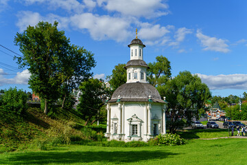 Fototapeta na wymiar Sergiev Posad, Russia - August 18, 2020: Chapel of Paraskeva Friday