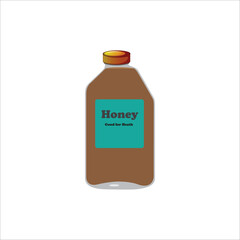 honey bottle isolated on white