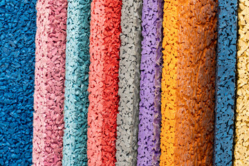 multicolored samples of rubber coatings