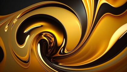 Golden 3d liquid swirl