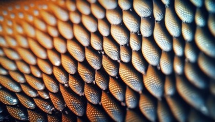 Fototapeta premium close up view of colorful fish scales background.