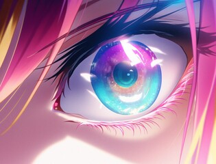 Macro rainbow eye illustration