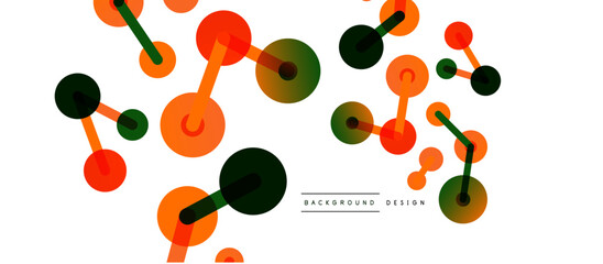 Abstract background. Round dots connected by lines. Trendy techno business template for wallpaper, banner, background or landing