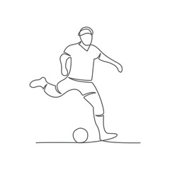 Soccer One line drawing on white background