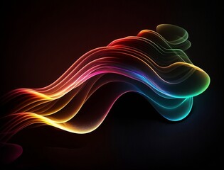 Abstract Glowing Neon LED Waves II
