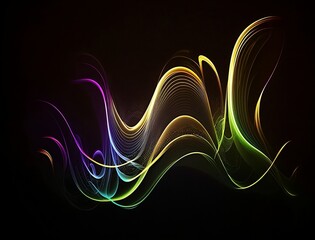 Abstract Glowing Neon LED Waves III