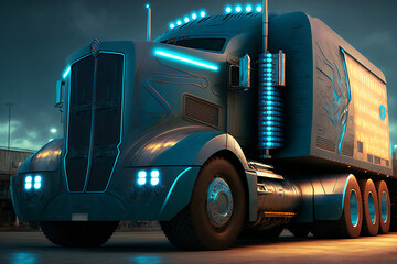 Obraz na płótnie Canvas Next-Generation Trucks Designed with Generative AI