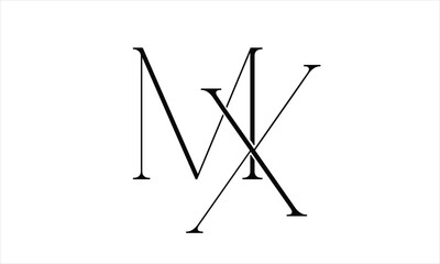 MX XM M X Initial Letter Vector Logo Design
