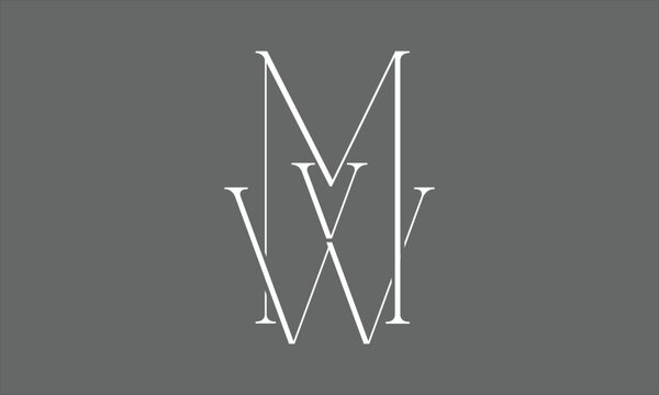 MW WM W M MWV VWM VMW MVW Initial Letter Vector Logo Design