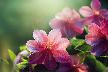 pink flowers in the garden, closeup, Generative Ai