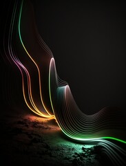 Abstract Glowing Neon LED Waves V