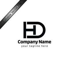 HD Abstract vector logo design - HD monogram letter mark logotype