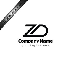 ZD Abstract vector logo design - zd monogram letter mark logotype