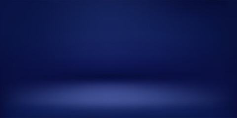 Obraz premium Abstract illuminated empty dark blue stage. Design template. 3d vector background