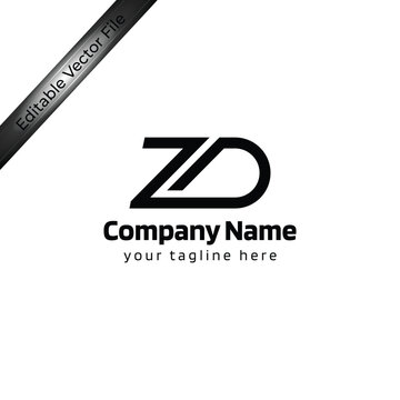 ZD Abstract vector logo design - zd monogram letter mark logotype