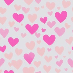 Plakat Seamless background with hearts, in pale colors, generative ai