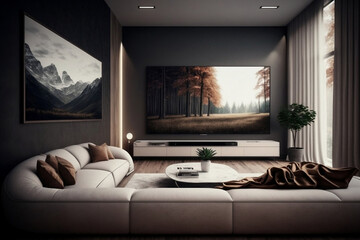 Maximizing Living Room Space with a Big TV Screen: Generative AI