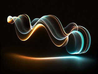 Abstract Glowing Neon LED Waves XIV