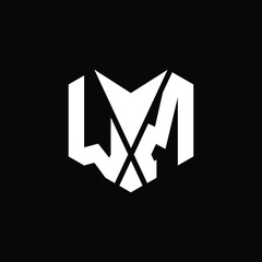 WM Logo monogram abstract hexagon vector images design template
