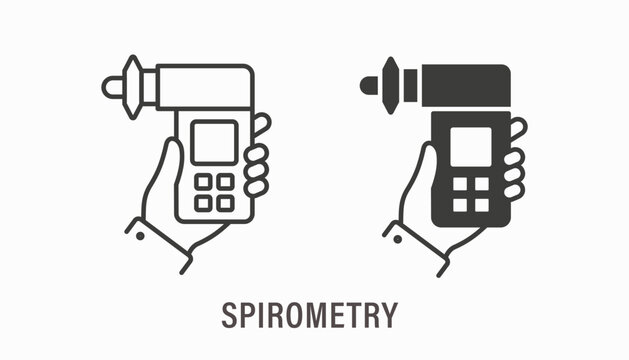 Spirometer icons. Vector illustration isolated on white background.