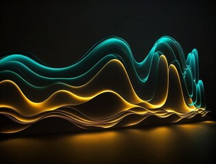 Abstract Glowing Neon LED Waves XVI