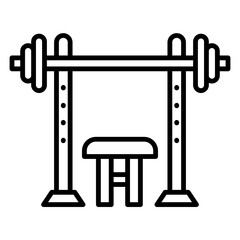 Illustratiion of Bench Press Equipment Design Line Icon