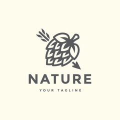 botanical leaf organic plant tropical garden boutique vintage logo design vector illustration