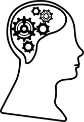Thinking Icon Vector Outline 