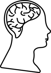 Thinking Icon Vector Outline 