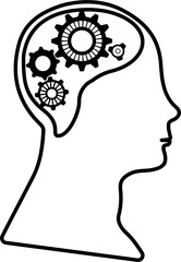 Thinking Icon Vector Outline 