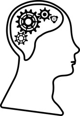 Thinking Icon Vector Outline 