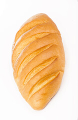 Traditional homemade bread isolated on a white background