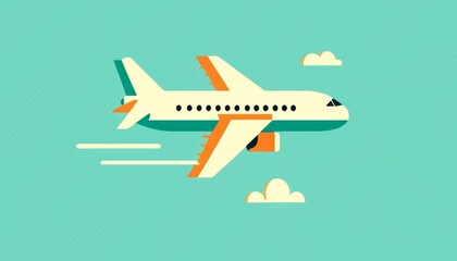 Naklejka premium 飛行機 イメージイラスト generative AI