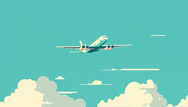 飛行機　イメージイラスト　generative AI