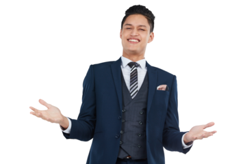 An Asian male professional shrugs carelessly, indicating confidence and a relaxed attitude towards work and life isolated on a png background.