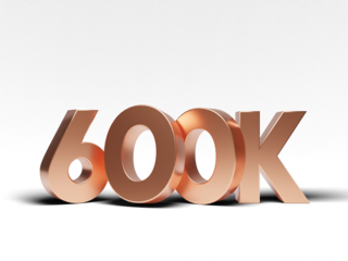 thank you 800k subscribers 3D transparent PNG