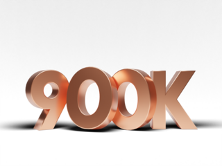 thank you 800k subscribers 3D transparent PNG