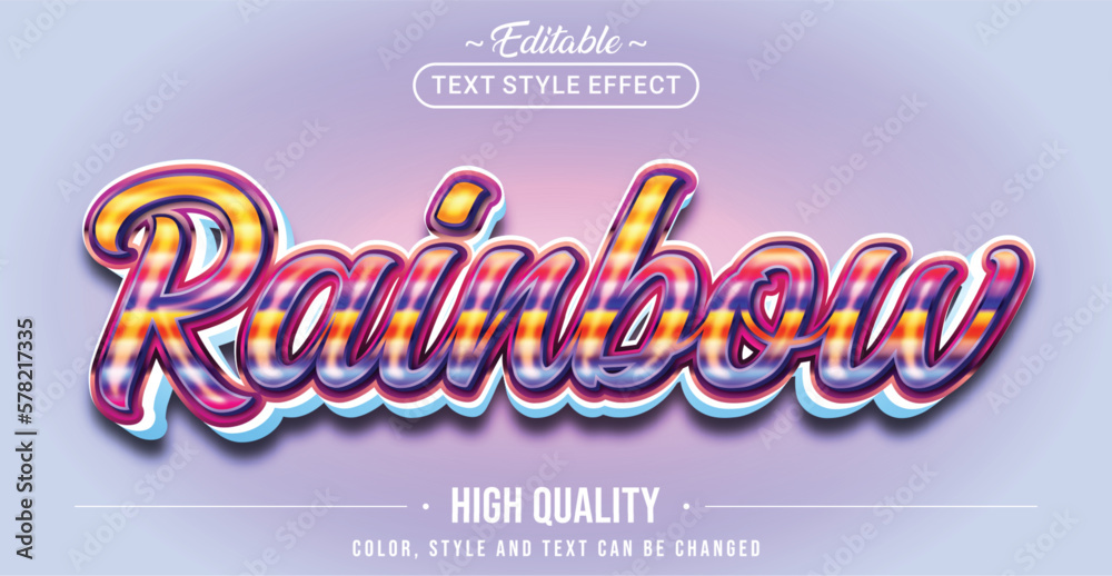 Poster Editable text style effect - Rainbow text style theme.