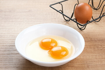 Egg Cut Open, organic chicken egg yolk, food ingredient
