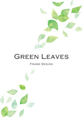 水彩　手書き　新緑フレーム　背景