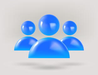 Group of people. Team work concept. 3d vector illustration