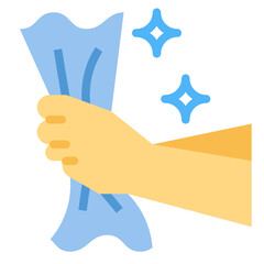 hand wipe flat icon style