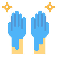 wash hands flat icon style