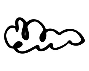Hand drawn doodle element of cloud. Design graphic element frame or bubble