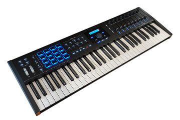 synthesizer or music keyboard isolated on white background - 578218762
