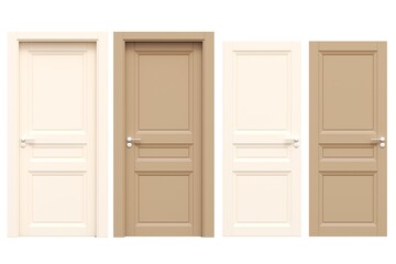 interior doors isolated on white background, interior furniture, 3D illustration, cg render